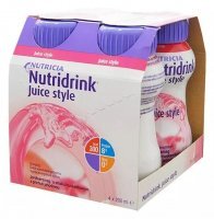 Nutridrink Juice Style o smaku truskawkowym 4x200 ml